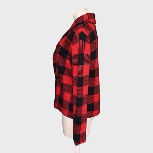 Chaps Petite Buffalo Sweater Jacket - Picture 4 of 6